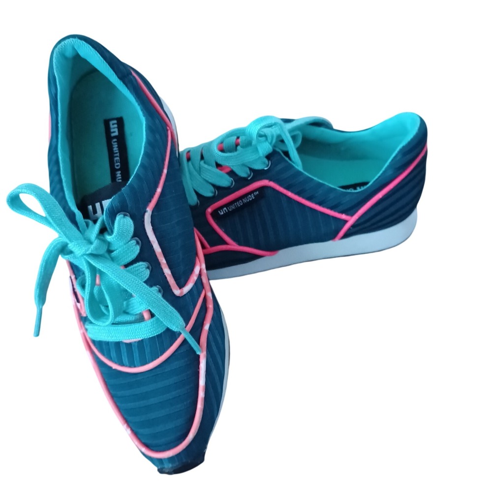 United Nude Sneakers Women Size 6  Green Pink - Picture 10 of 14